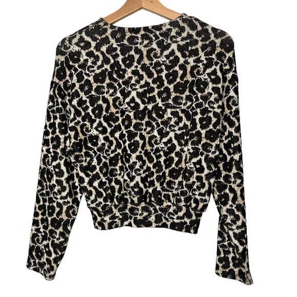 Zara Leopard Print Sweater Cropped Top - Picture 4 of 5